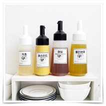 엘스 원터치 소스병1p 시리즈 케찹병 오일병 양념통 조미료통 튜브용기 네임소스병, 특대600ml_블랙