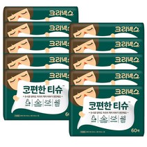 크리넥스 콧물전용 코편한 티슈 휴대용 60매 X 10팩 비염 알러지, 단일옵션