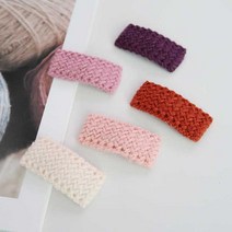 코튼아이 사각 니트 똑딱핀 세트 아기머리핀