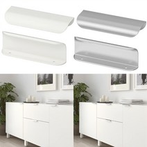 이케아 BILLSBRO 빌스브로 손잡이 심플한손잡이 스테인리스스틸색 화이트 2개입 120 mm, 1. 화이트 703.343.02