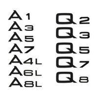아우디 A1 A3 A4L A5 A6 A7 A8L Q2 Q3 Q5 Q7 Q8 용 3D 크롬 도금 광택 블랙 ABS TDI TFSI 후면 로고 스티커 부품 스타일링, 17.Black - A4L