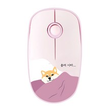 로이체 시로 앤 마로 무소음 무선 마우스 졸려 시바 RX-500, Pink