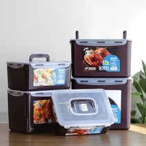 코스트코 냄새안나는 손잡이 국산 키친아트 투명 위생 김치통 직사각 소형 대형 밀폐용기, 투명 4.7L