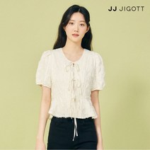 JJ지고트 리본 퍼프 페플럼 블라우스 GP5P0BL501