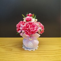 납골당꾸미기 카네이션 미니 조화 화분, 크림핑크
