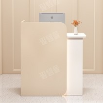 포스기 테이블 카페 카운터 우드 인포 데스크 식당 계산대, 100x45x95cm, 베이지 + 화이트
