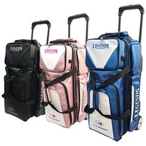 락엔볼-2021 레인마스터 프리미엄 사피아노 3볼 롤러 볼링가방+팔각볼타올 만능크리너, 블랙