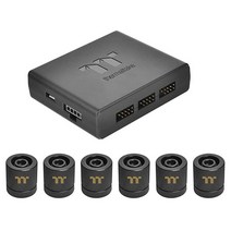 써멀테이크 Thermaltake 퍼시픽 RGB 플러스 TT 프리미엄 에디션 G 1/4인치 PETG 튜브 16mm OD 12mm ID 피팅 키트 6팩(CL-W185-CU00BL-A