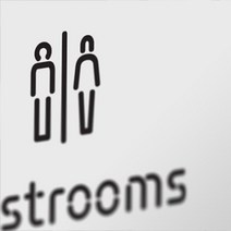 [천삼백케이] [클래러티 인 에브리띵] Pictogram Signage: Restrooms Pack, White