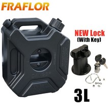 블랙 오토바이 모토캠핑 캠핑 3L 5L 기름 보조 연료통, 3L 블랙+잠금거치대