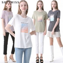 [쉬즈미스(SHESMISS)] 그라데이션 프린트 코튼 티셔츠