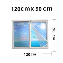 손잡이 문창문 부품 옛날 장식 강화 유리문 폴딩도어 샤시 샷시 특수 스크린 윈도우 메쉬 지퍼 양면 접착 자가 모기장 커튼 가정용 펀칭, 120x90cm+whitenet whiteframe