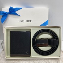에스콰이아 에스콰이아 남성 소가죽 반지갑 자동 벨트 선물세트91H