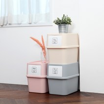 [홈미인] 마카롱 다용도 재활용 분리수거함 중형/대형, 아이보리