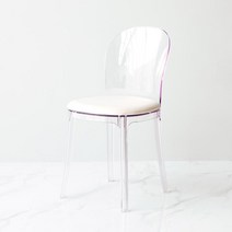 팬텀 패브릭 쿠션 카페 투명 플라스틱 디자인 의자, 팬텀쿠션