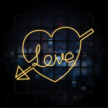 풀템 DIY 네트망 네온사인 만들기 무드등 (러브), 노랑2m