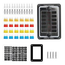100A 12-Way 1-In 12-Out ATO ATC 퓨즈 차량 및 선박 방수 박스 32V LED 경고등 분배 패널, 한개옵션0