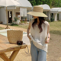 소풍 나시 블라우스 레이스 민소매 탑