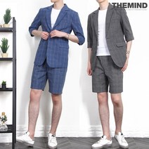 더마인드 여름 린넨자켓 마자켓 PUTC사각체크7부세트
