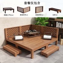 시골 휴식 야외평상 전원주택 옥상 데크 초가집 농가 파빌리온, 세트3