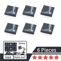 병원 놀이 신체 뼈 인쇄 3068 빌딩 블록 패턴 2x2 피규어 블랙 엑스레이 필름 세트 모델 액세서리 어린이 DIY 선물 장난감, [03] no box -F7-3