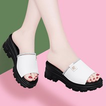 비치 레더 슬리퍼 가보시 쿠션 플랫폼 퍼들 키높이 김나영 여성 퍼들 가죽 피셔맨 샌들 미용실