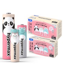 하이퍼맥스 알카라인 AA건전지 24알+AAA건전지 24알 패밀리팩, 2개, 24개