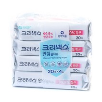 유한킴벌리 크리넥스 안심물티슈 20매x4입 (Kleenex sanitizing wipes)