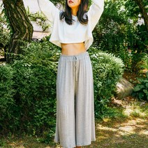 마른파이브 여성용 빅사이즈 소프트 모달 와이드 밴딩 팬츠