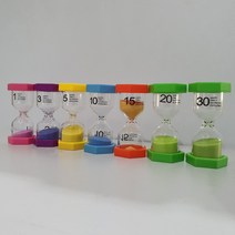 띵덕 육각 칼라풀 탁상 수험생 모래시계 1분~30분, 3분 퍼플