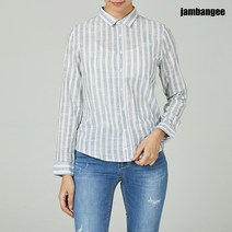 잠뱅이 공용 뱀부 스트라이프 슬럽 셔츠 스카이블루 WJ2WWH42-SB