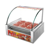 추러스 츄러스 기계 직화식 메이커 핫도그 소시지, 5개 튜브 업그레이드 + 유리문 선반 포함