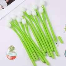 크리에이티브 색상 변경 꽃 펜 튤립 개폐식 젤 펜 학교 문구 볼펜 실리콘 잔디 펜 사무 용품 볼펜, 12건