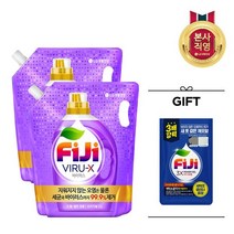 LG생활건강 피지 바이럭스 액체세제 일반드럼 겸용 오리지널 2L x2개 + FIJI 3X파워젤용 세탁조클리너 100G x1개 _세탁세제