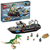 LEGO 쥬라기 월드 바리오닉스 공룡 보트 탈출 76942 조립 키트 창의적인 들을 위한 멋진 장난감 놀이 세트 2021년 신제품(308피스), Frustration-Free Packaging