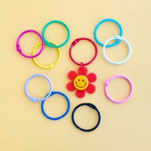 컬러 원터치고리 오픈형 컬러 카드링 30mm 악세사리부자재 키링부자재, 블랙