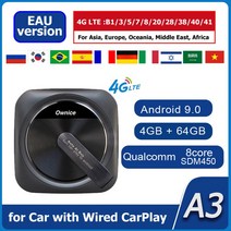 카링킷 무선안드로이드오토 카플레이 Ownice-A0 A1 A3 A5 6125 카플레이 ai 박스 안드로이드11 무선스트리, 04 A3-EAU