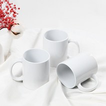 직선 심플 머그컵 커피잔 머그잔 답례품 보틀, 유광 화이트