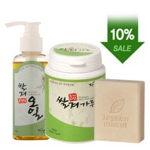 자연마을 뽀얀피부만들기용 세안3종세트 (쌀겨가루+쌀겨오일+쌀겨비누) (10%할인)