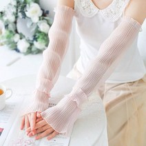 라페나 쉬폰 레이스 자외선 차단 팔토시 운전용 팔토시 자외선 차단 여름 핸드워머, 블랙