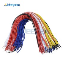 100 개/몫 더블 헤드 주석 도금 브레드 보드 PCB 솔더 케이블 20CM 플라이 점퍼 와이어 도체 5 색