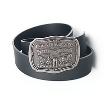 리바이스 캐쥬얼 빅 버클 남성 블랙 단면벨트