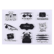 빅벤 공예 투명 스탬프 스크랩북 종이 클리어 수제 장식 선물 고무 카드 DIY 17x12cm, 09 Signage