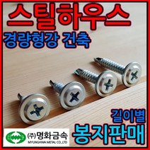 스틸하우스 직결 나사 피스 대와샤 철판 경량형강건축 양날 외날 태핑 철판 철골 큰와샤, 2-1 PW #10 양날백색, 4.8*38mm-500개