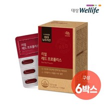 대상웰라이프 리얼 레드 프로폴리스 지함 800mgx30캡슐x6박스, 없음, 30정