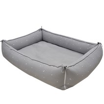 베네브릭 아기침대 범퍼 가드 쿠션 / 범퍼침대 가드 세트, 누빔 그레이 아이보리스타 (범퍼쿠션만 4개)