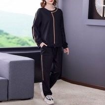 SJW 중년여성 봄가을 트레이닝세트 빅사이즈 맨투맨 운동바지 츄리닝 엄마옷 40-50대 XL~5XL