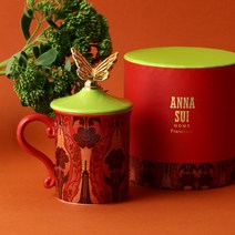 프랑프랑 ANNA SUI 뚜껑이 달린 컬러풀 머그잔, PINK/B