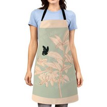 빅사이즈방수앞치마 용접 여름 린넨 앞치마 북유럽 미학 여성 주방 앞치마 오리지널 방수 소녀 공주 웨이터 작업 내유성 보호 식물125660, 22112wq-000508-_66X81CM(XL)