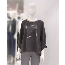 [막스카라] 레터링 루즈핏 라운드 블라우스 M33QWB315ME(2193489)